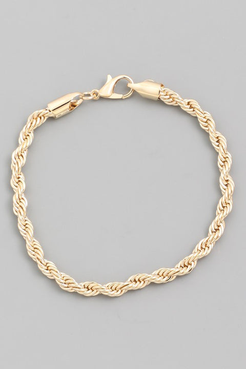 "Pampered Life" Twisted Rope Bracelet (Gold)