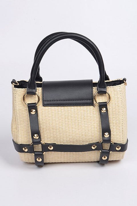 "Summer Fab" Leather Straw Purse