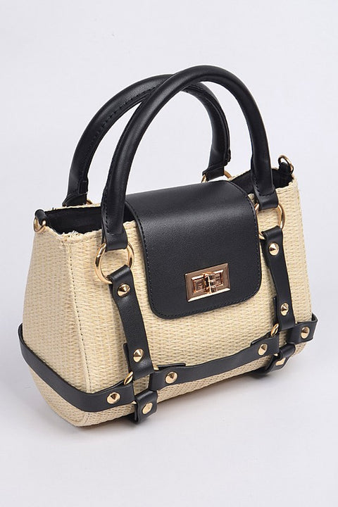 "Summer Fab" Leather Straw Purse