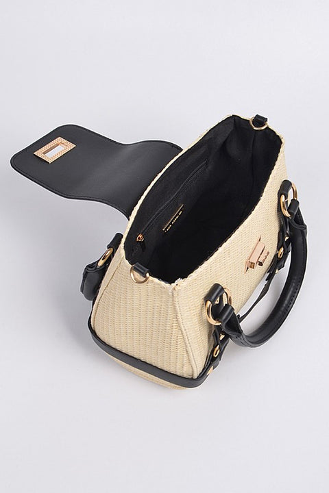 "Summer Fab" Leather Straw Purse