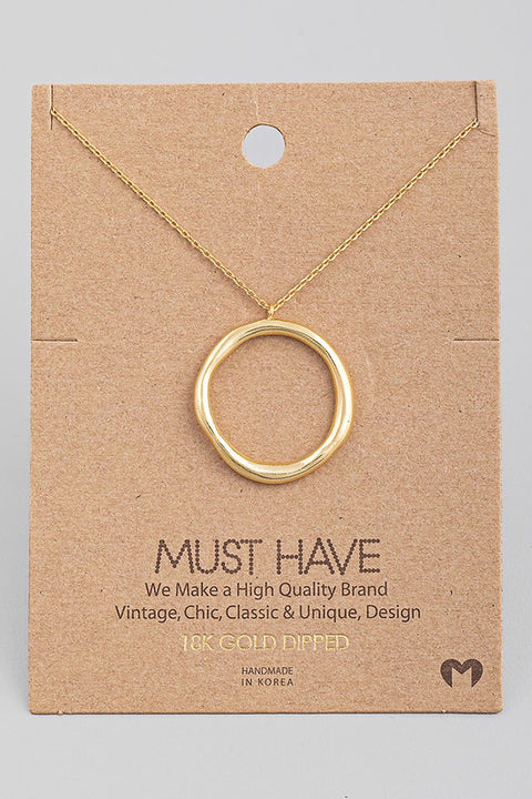 Gold Dipped Halo Necklace (18k)