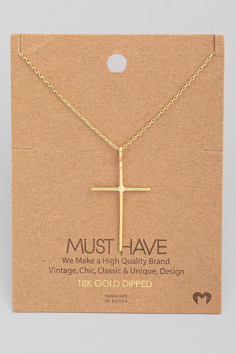 Gold Dipped Cross Necklace (18k)