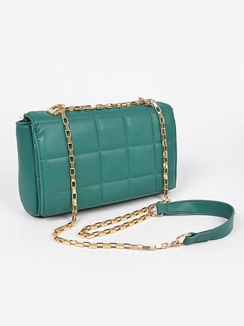 "Date Night" Leather Cross Body Bag (Green)