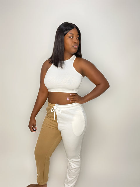 “She’s Dope” High-Waisted Jogger Set (Multi)