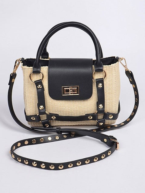"Summer Fab" Leather Straw Purse
