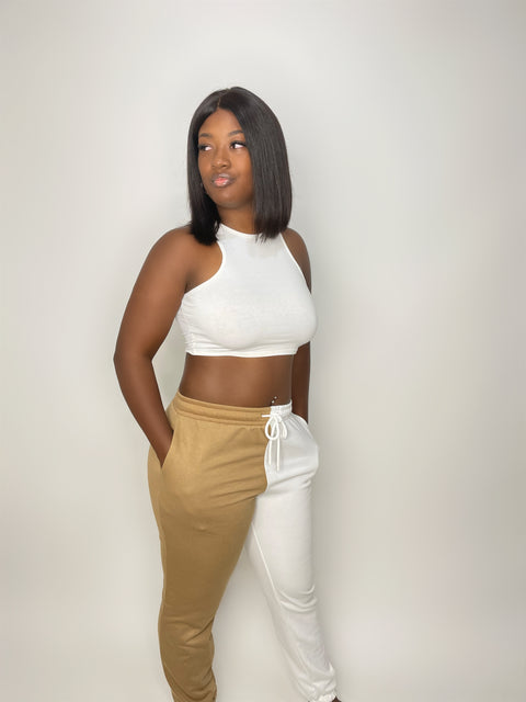 “She’s Dope” High-Waisted Jogger Set (Multi)