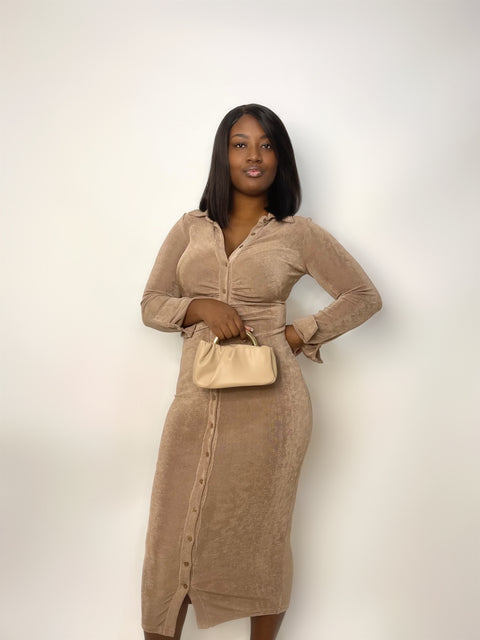 "Red Carpet" Leather Mini Cross-body Clutch (Nude)