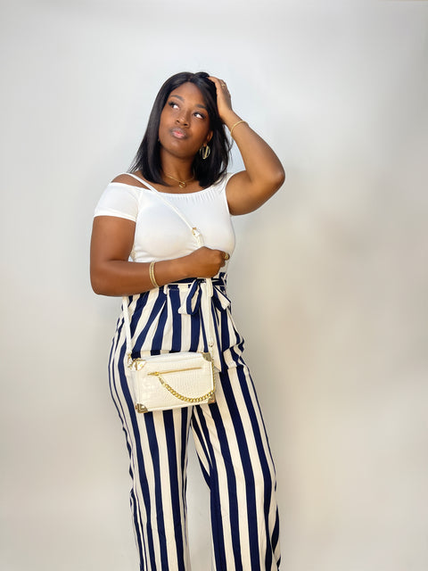 "Classy" Leather Trunk Purse (White)