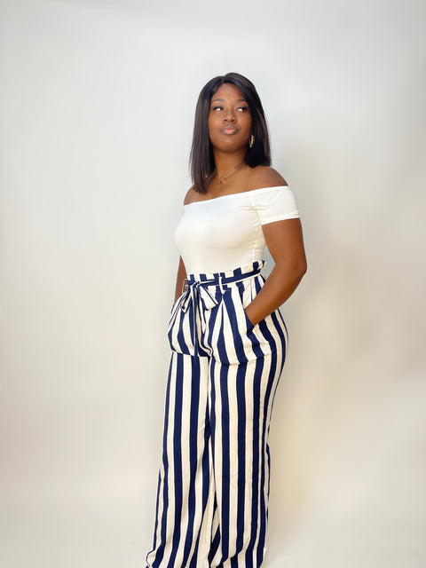 "Vacation Vibes" Striped Jumpsuit (Multi)